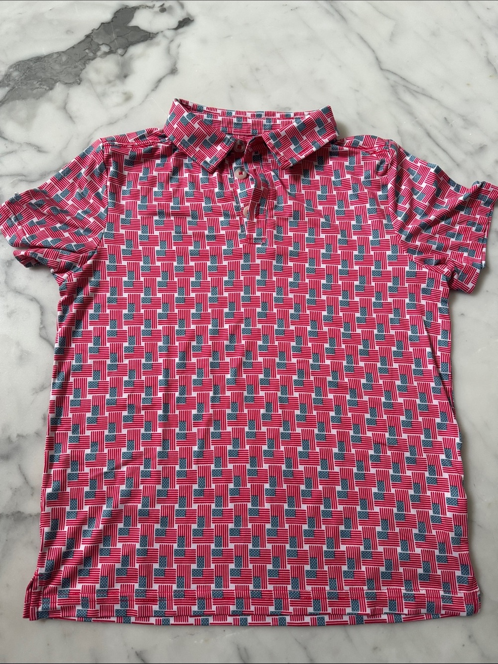 Burlebo American Flag Performance Polo